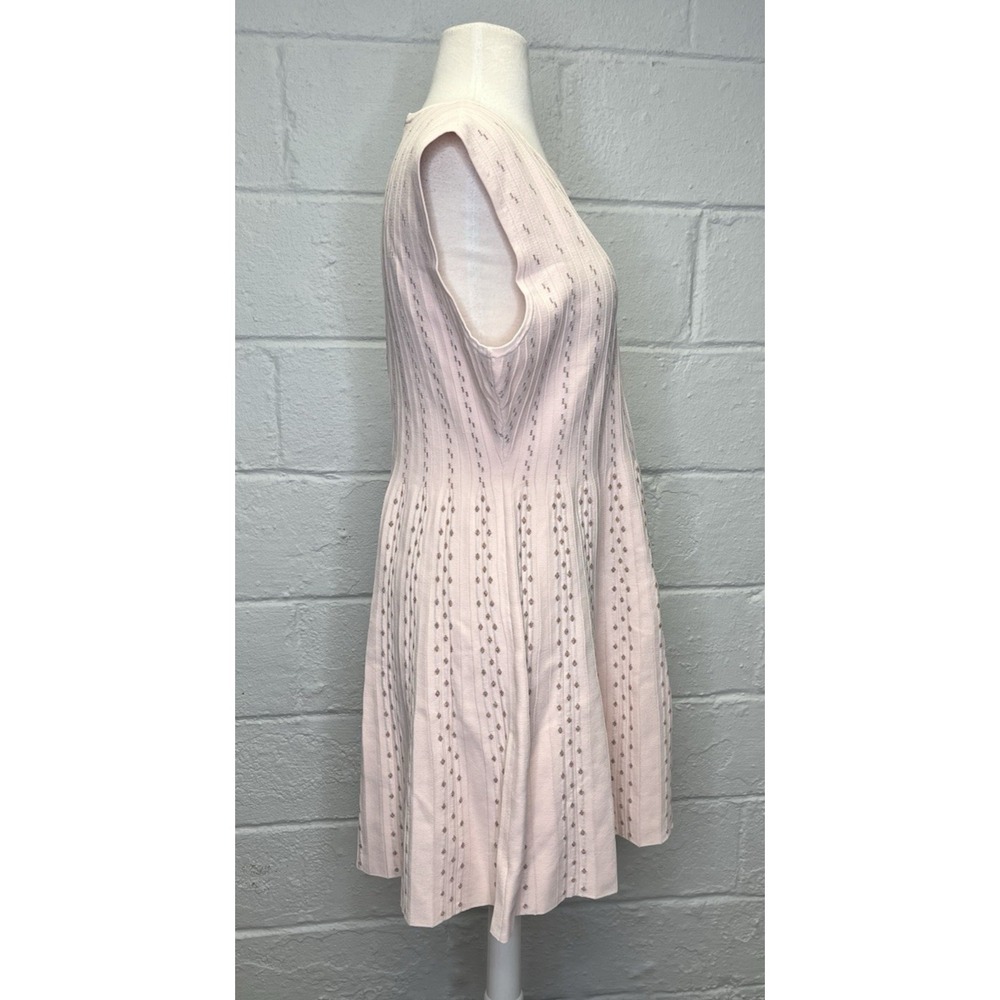 NWT Ted Baker Vellia Knit Skater Dress 5 Ballet Pink Rose Gold Interview Brunch - Picture 7 of 15